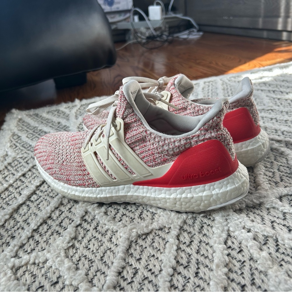 Adidas Boost Red and White Sneakers